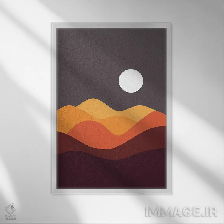 تابلو مینیمال منظره هندسی XX اثر استودیوی هنر قدیم - نمای قابدار سفید