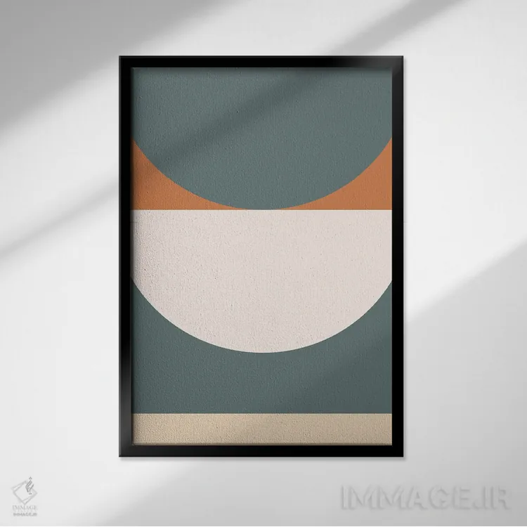 تابلو مینیمال ترکیب هندسی انتزاعی III اثر استودیوی هنر قدیم - نمای قابدار مشکی