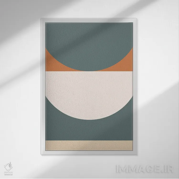 تابلو مینیمال ترکیب هندسی انتزاعی III اثر استودیوی هنر قدیم - نمای قابدار سفید