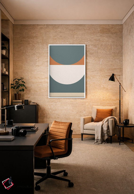 تابلو مینیمال ترکیب هندسی انتزاعی III اثر استودیوی هنر قدیم - D6W