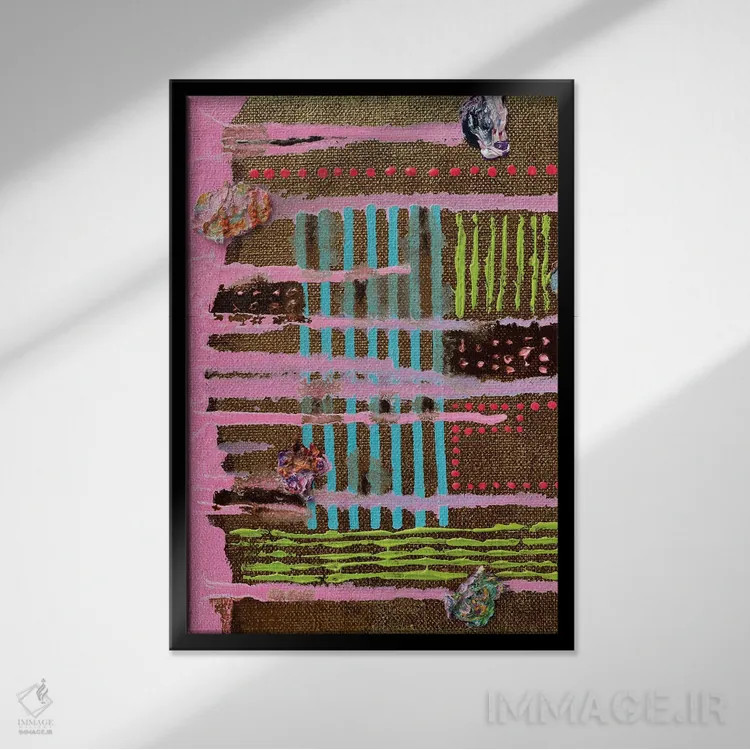 تابلو انتزاعی ترکیب انتزاعی شماره ۱ اثر الکساندر بالبیشف - نمای قابدار مشکی