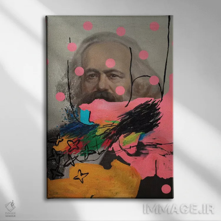 تابلو دکوراتیو مارکس مرموز اثر الکساندر بالبیشف - نمای روبهرو روی دیوار