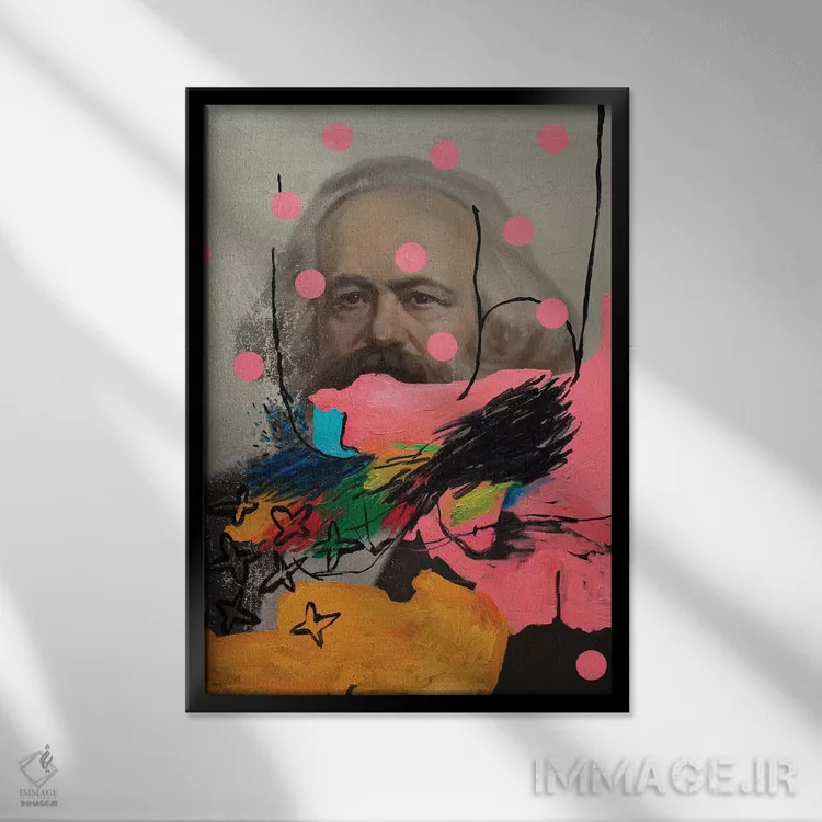 تابلو دکوراتیو مارکس مرموز اثر الکساندر بالبیشف - نمای قابدار مشکی