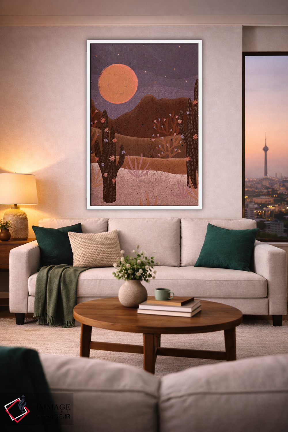 تابلو دکوراتیو بیابان شکوفا اثر اولیویا بورکی - D1W