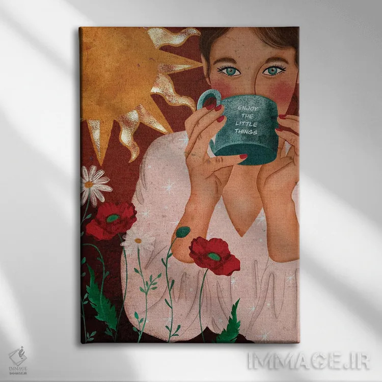 تابلو دکوراتیو از چیزهای کوچک لذت ببر اثر اولیویا بورکی - نمای روبهرو روی دیوار