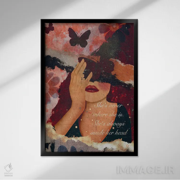 تابلو دکوراتیو رویاپرداز اثر اولیویا بورکی - نمای قابدار مشکی