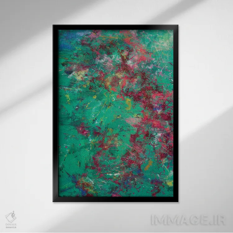 تابلو انتزاعی انرژی تابستانی اثر اولنا بوگاتسکا - نمای قابدار مشکی