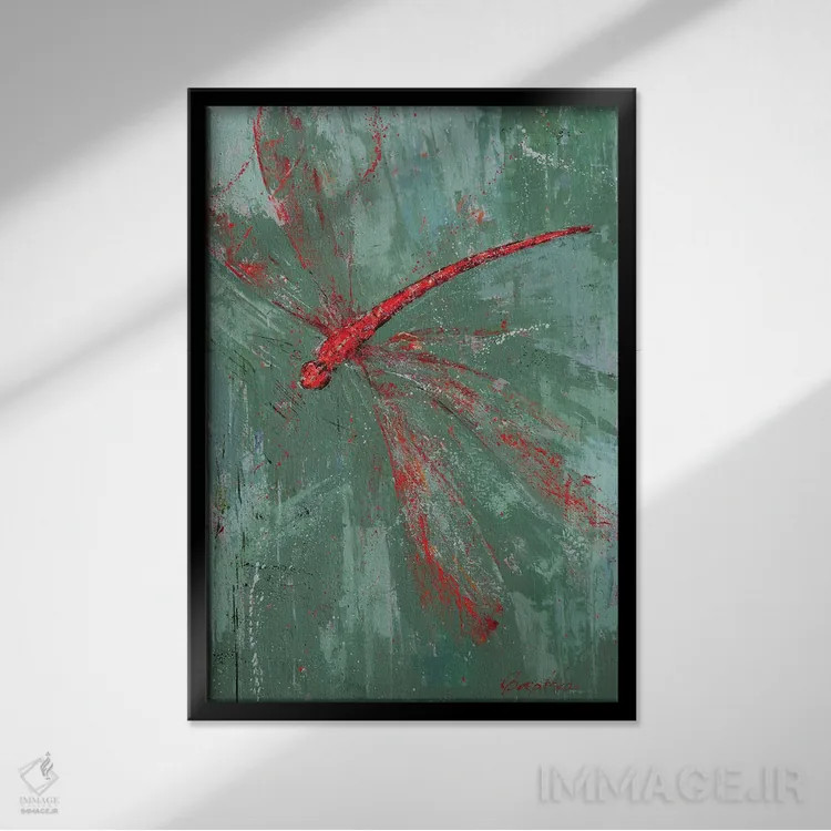 تابلو دکوراتیو سنجاقک VII اثر اولنا بوگاتسکا - نمای قابدار مشکی