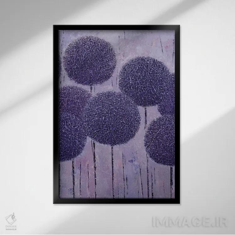 تابلو انتزاعی هندسه باغ ۲۰۲۱ شماره II اثر اولنا بوگاتسکا - نمای قابدار مشکی