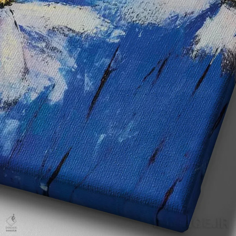 تابلو انتزاعی گل مروارید II اثر اولنا بوگاتسکا - نمای نزدیک بافت بوم