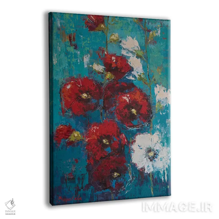 تابلو انتزاعی گل ختمی II اثر اولنا بوگاتسکا - نمای پرسپکتیو محصول