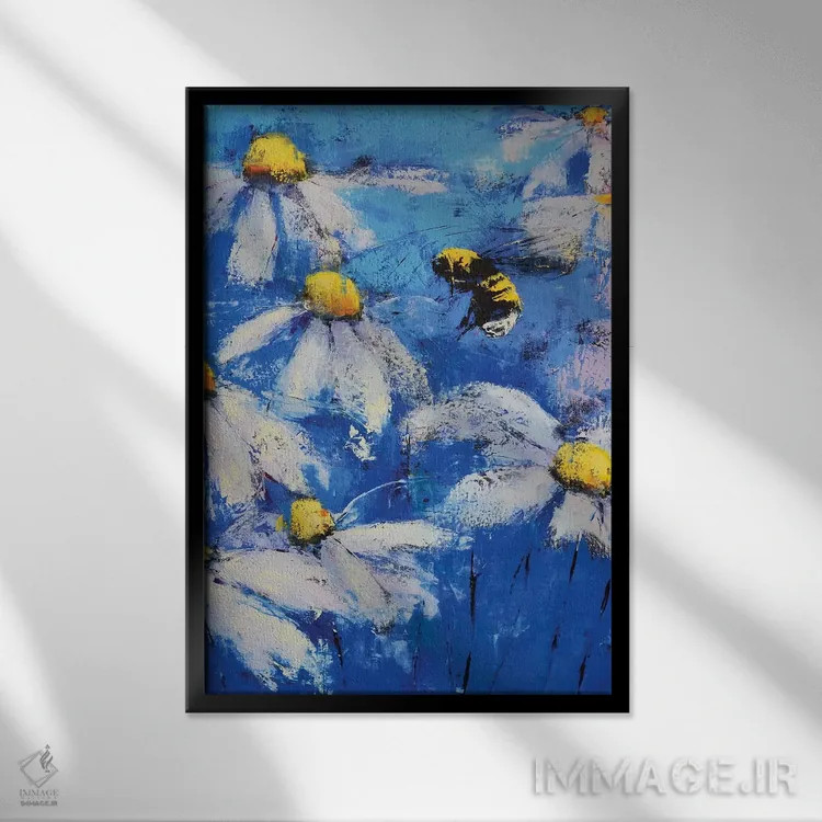 تابلو انتزاعی گل مروارید II اثر اولنا بوگاتسکا - نمای قابدار مشکی