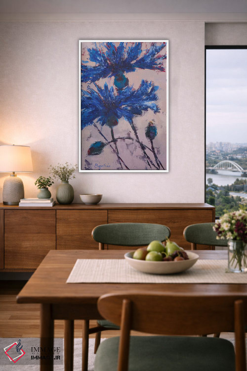 تابلو انتزاعی گندمک آبی III اثر اولنا بوگاتسکا - D6W