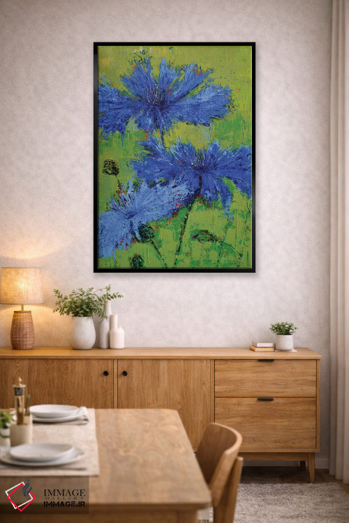 تابلو انتزاعی شقایق های آبی II اثر اولنا بوگاتسکا - D4B