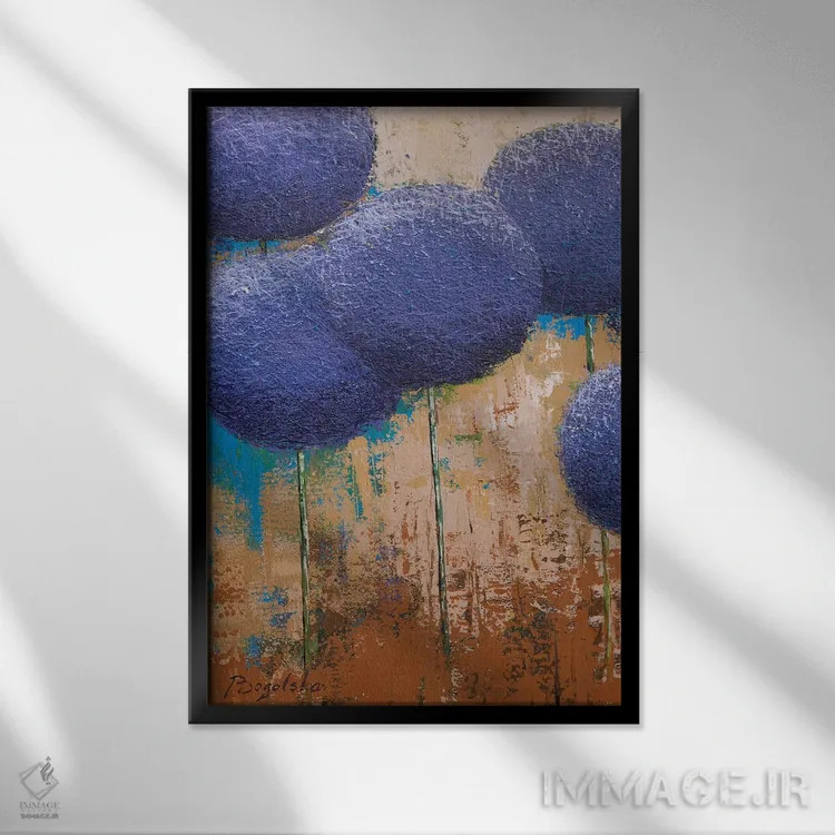 تابلو انتزاعی سیرچه I اثر اولنا بوگاتسکا - نمای قابدار مشکی