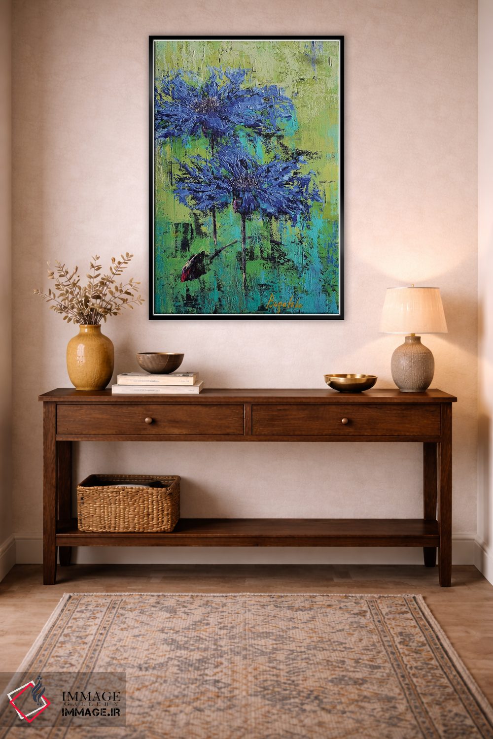 تابلو انتزاعی شقایق های آبی I اثر اولنا بوگاتسکا - D2B