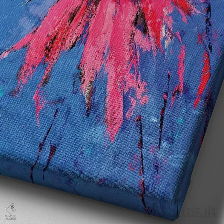 تابلو انتزاعی اکیناسه اثر اولنا بوگاتسکا - نمای نزدیک بافت بوم