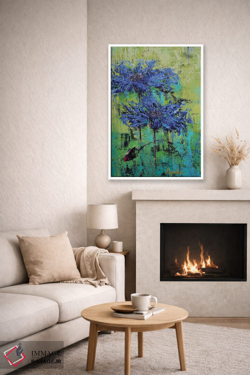 تابلو انتزاعی شقایق های آبی I اثر اولنا بوگاتسکا - D6W