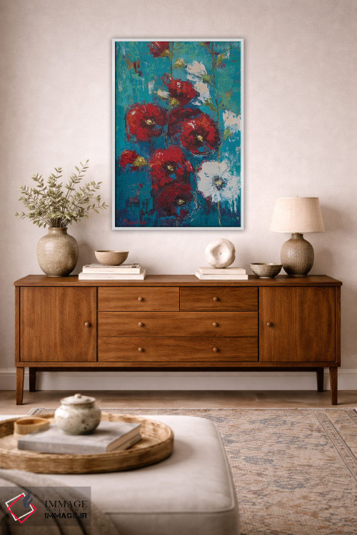 تابلو انتزاعی گل ختمی II اثر اولنا بوگاتسکا - D2W