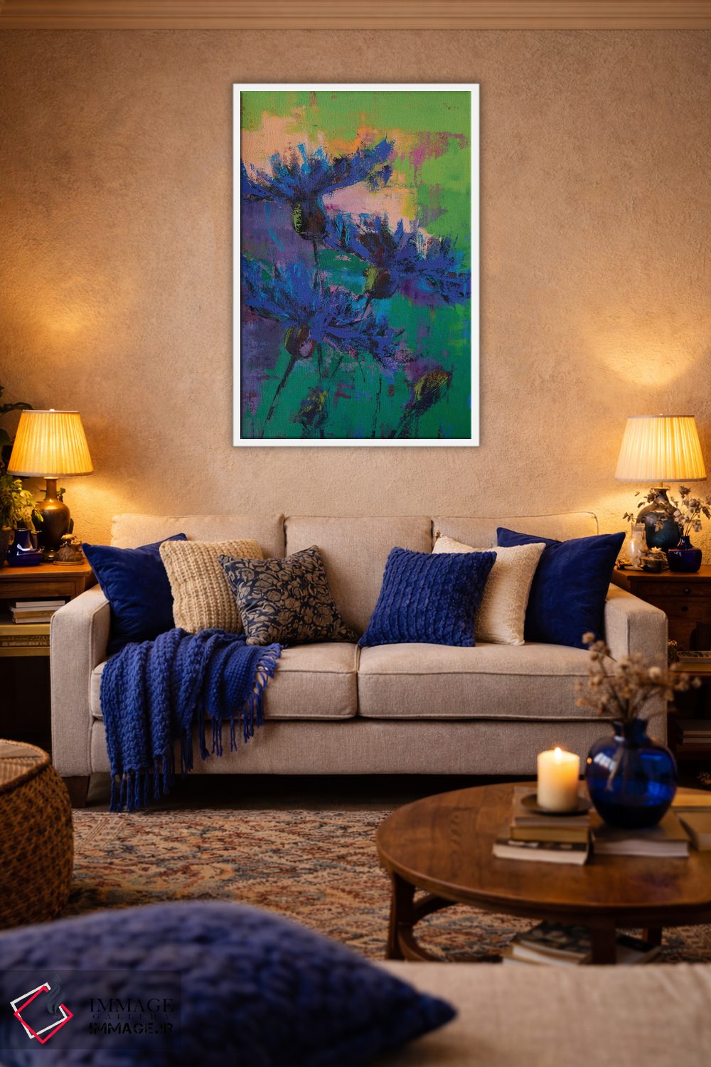تابلو انتزاعی گندمک آبی IV اثر اولنا بوگاتسکا - D2W