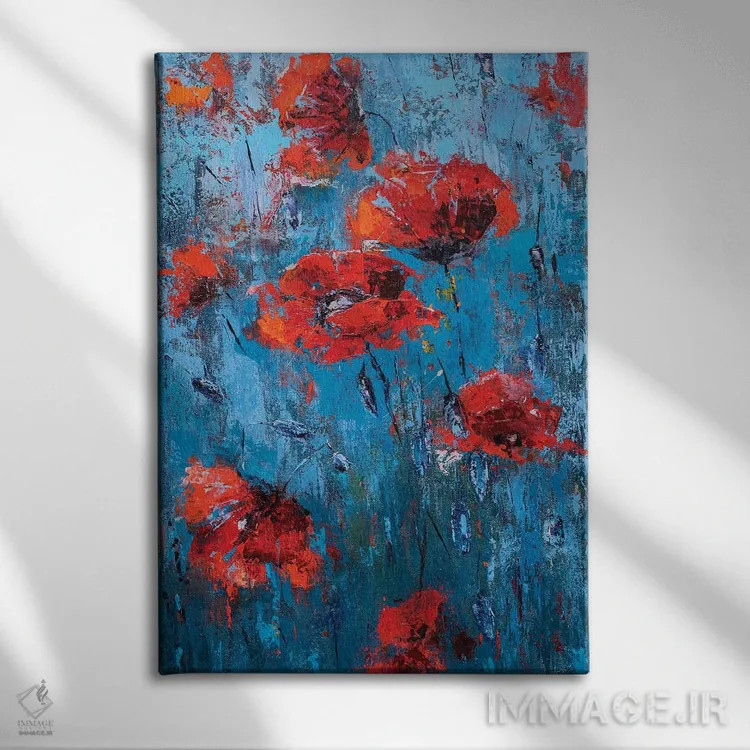 تابلو انتزاعی خاکشیر II اثر اولنا بوگاتسکا - نمای روبهرو روی دیوار