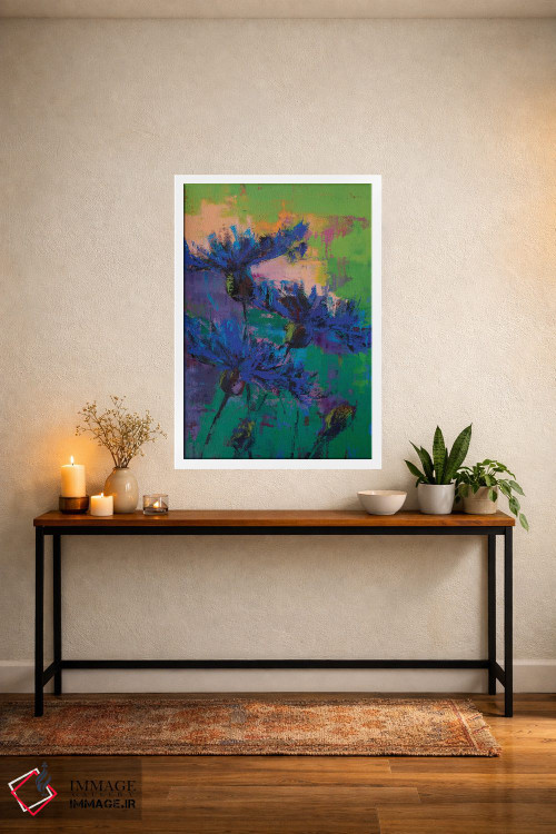 تابلو انتزاعی گندمک آبی IV اثر اولنا بوگاتسکا - D3W