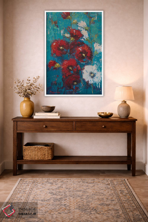 تابلو انتزاعی گل ختمی II اثر اولنا بوگاتسکا - D3W