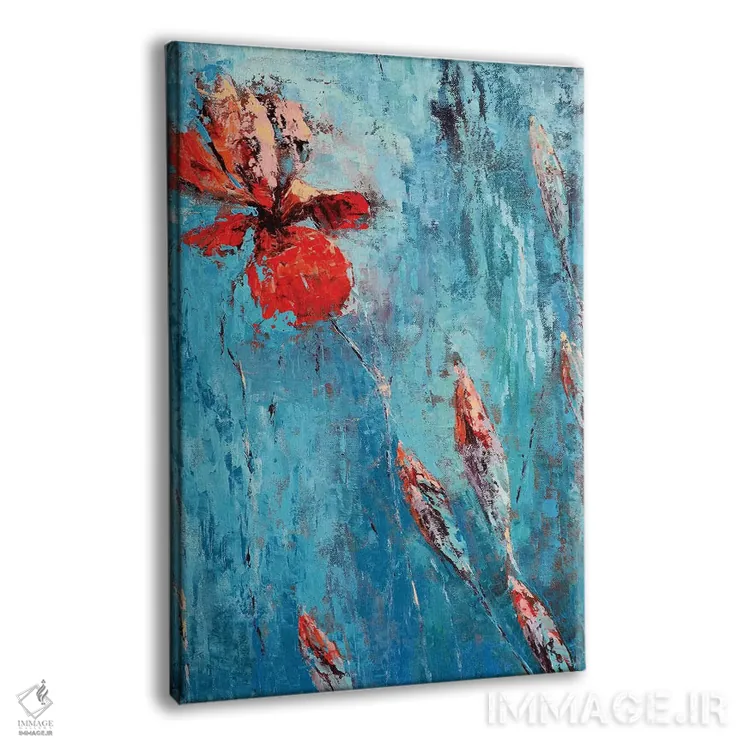 تابلو انتزاعی زنبق قرمز I اثر اولنا بوگاتسکا - نمای پرسپکتیو محصول