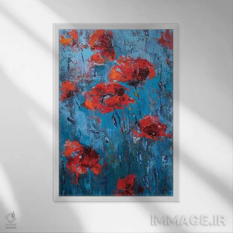 تابلو انتزاعی خاکشیر II اثر اولنا بوگاتسکا - نمای قابدار سفید