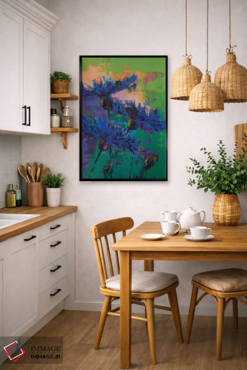 تابلو انتزاعی گندمک آبی IV اثر اولنا بوگاتسکا - D6B