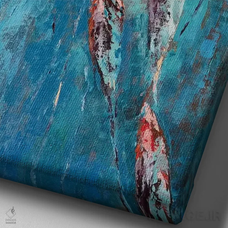 تابلو انتزاعی زنبق قرمز I اثر اولنا بوگاتسکا - نمای نزدیک بافت بوم