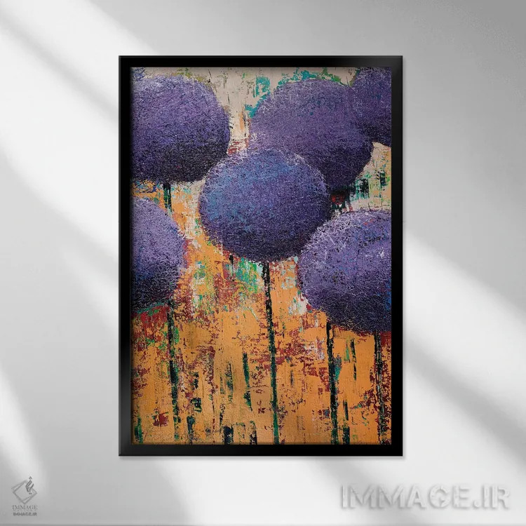 تابلو انتزاعی سیرپیاز III اثر اولنا بوگاتسکا - نمای قابدار مشکی