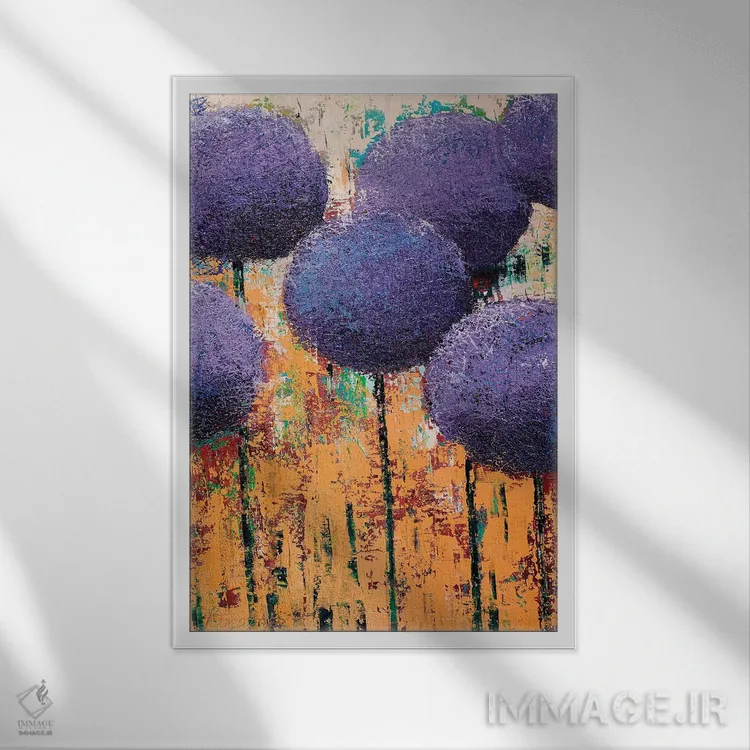 تابلو انتزاعی سیرپیاز III اثر اولنا بوگاتسکا - نمای قابدار سفید
