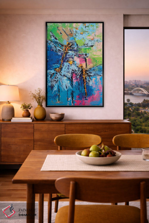 تابلو انتزاعی اژدپروانه ها اثر اولنا بوگاتسکا - D6B