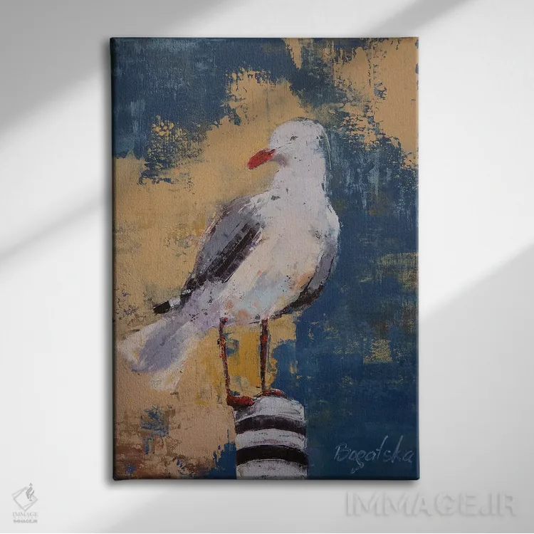 تابلو دکوراتیو مرغ دریایی I اثر اولنا بوگاتسکا - نمای روبهرو روی دیوار