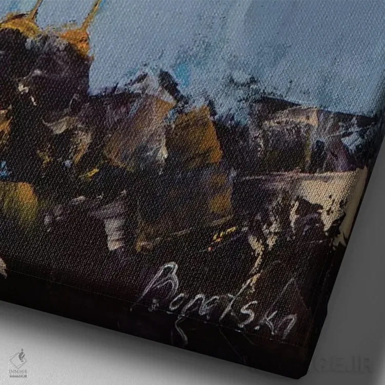 تابلو دکوراتیو مرغ دریایی II اثر اولنا بوگاتسکا - نمای نزدیک بافت بوم