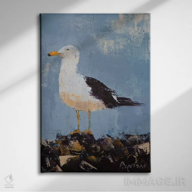 تابلو دکوراتیو مرغ دریایی II اثر اولنا بوگاتسکا - نمای روبهرو روی دیوار