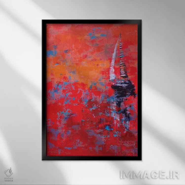 تابلو انتزاعی بادبان III اثر اولنا بوگاتسکا - نمای قابدار مشکی