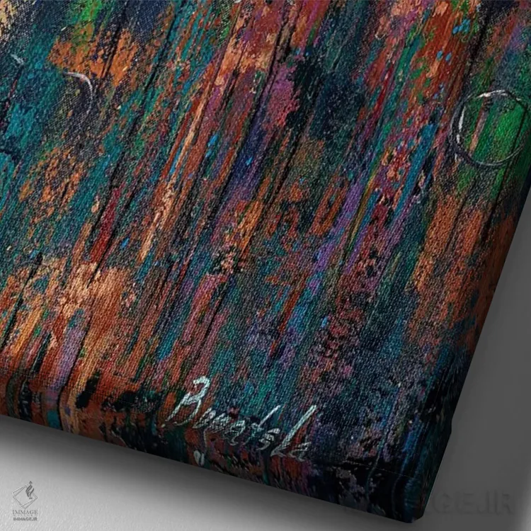 تابلو انتزاعی آرامش اثر اولنا بوگاتسکا - نمای نزدیک بافت بوم