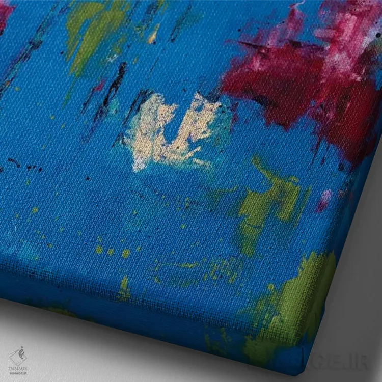 تابلو انتزاعی شتاب تابستانی اثر اولنا بوگاتسکا - نمای نزدیک بافت بوم