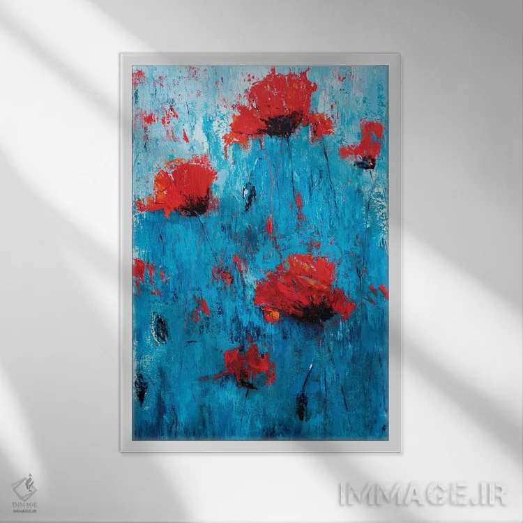 تابلو انتزاعی خاکشیر I اثر اولنا بوگاتسکا - نمای قابدار سفید