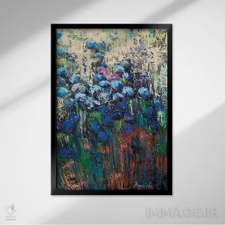 تابلو انتزاعی آرامش اثر اولنا بوگاتسکا - نمای قابدار مشکی