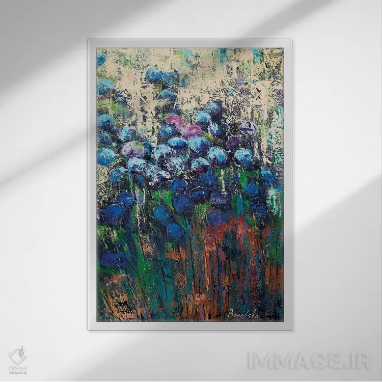 تابلو انتزاعی آرامش اثر اولنا بوگاتسکا - نمای قابدار سفید