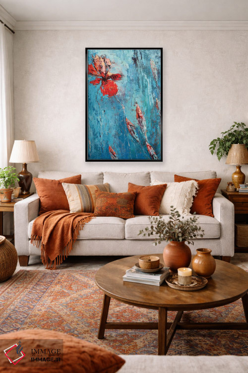 تابلو انتزاعی زنبق قرمز I اثر اولنا بوگاتسکا - D4B