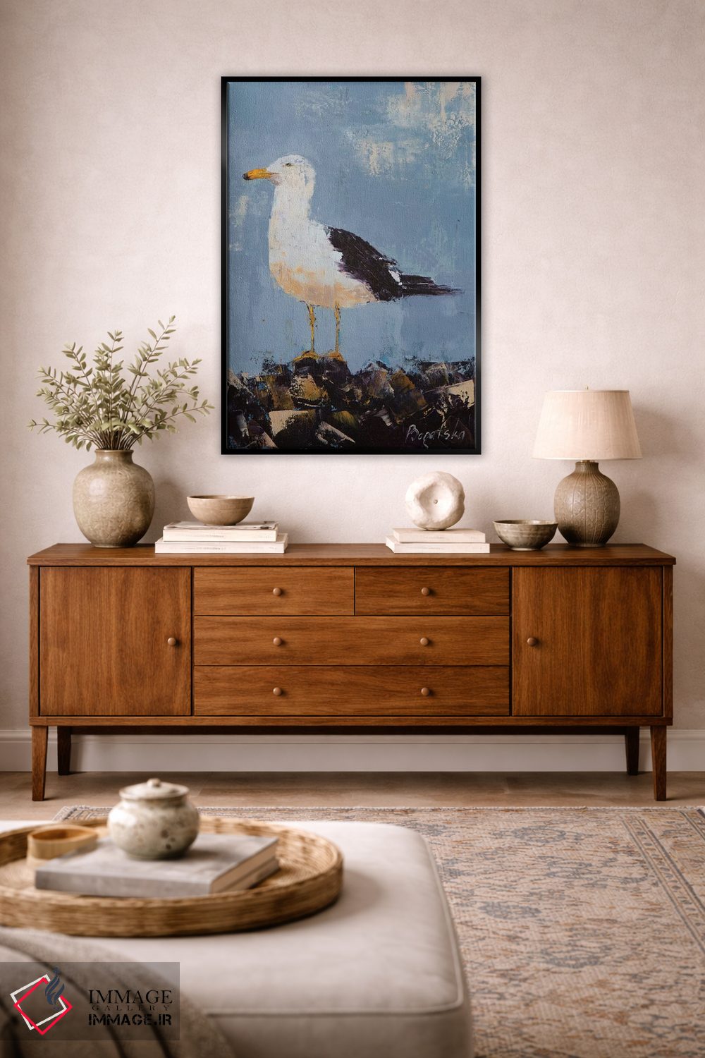 تابلو دکوراتیو مرغ دریایی II اثر اولنا بوگاتسکا - D4B