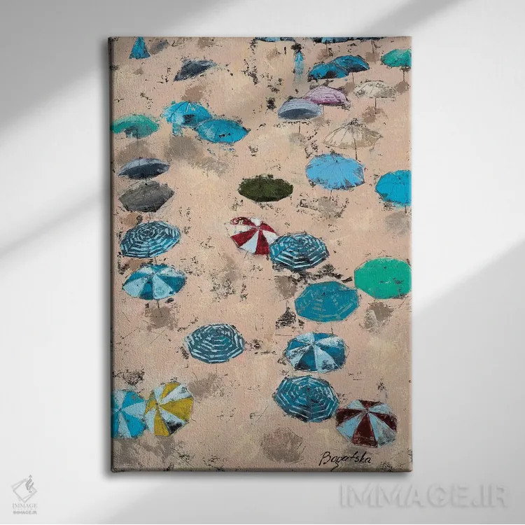 تابلو دکوراتیو چترها اثر اولنا بوگاتسکا - نمای روبهرو روی دیوار