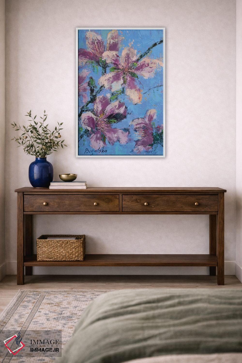 تابلو انتزاعی شکوفه بنفش اثر اولنا بوگاتسکا - D4W