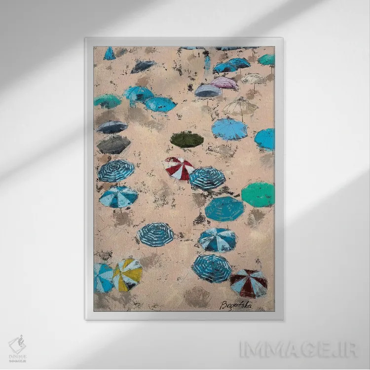 تابلو دکوراتیو چترها اثر اولنا بوگاتسکا - نمای قابدار سفید