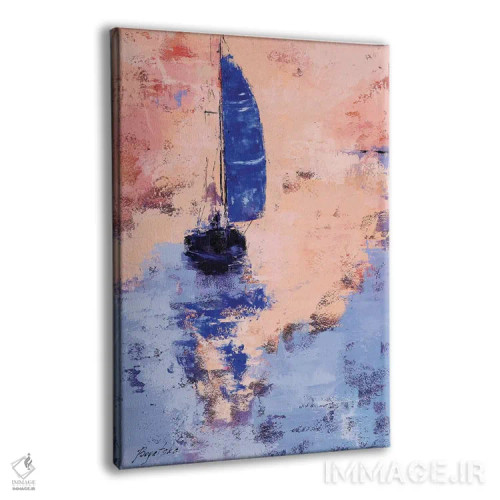 تابلو انتزاعی بادبان آبی اثر اولنا بوگاتسکا - نمای پرسپکتیو محصول