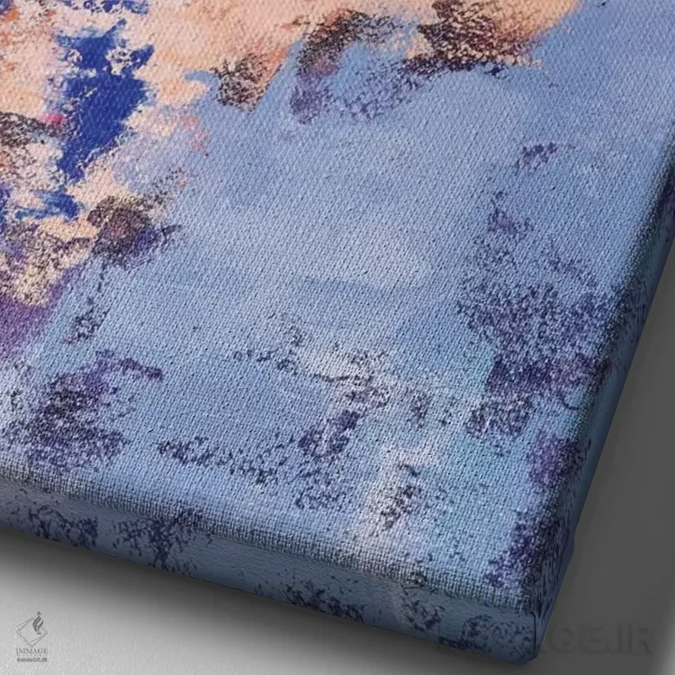 تابلو انتزاعی بادبان آبی اثر اولنا بوگاتسکا - نمای نزدیک بافت بوم